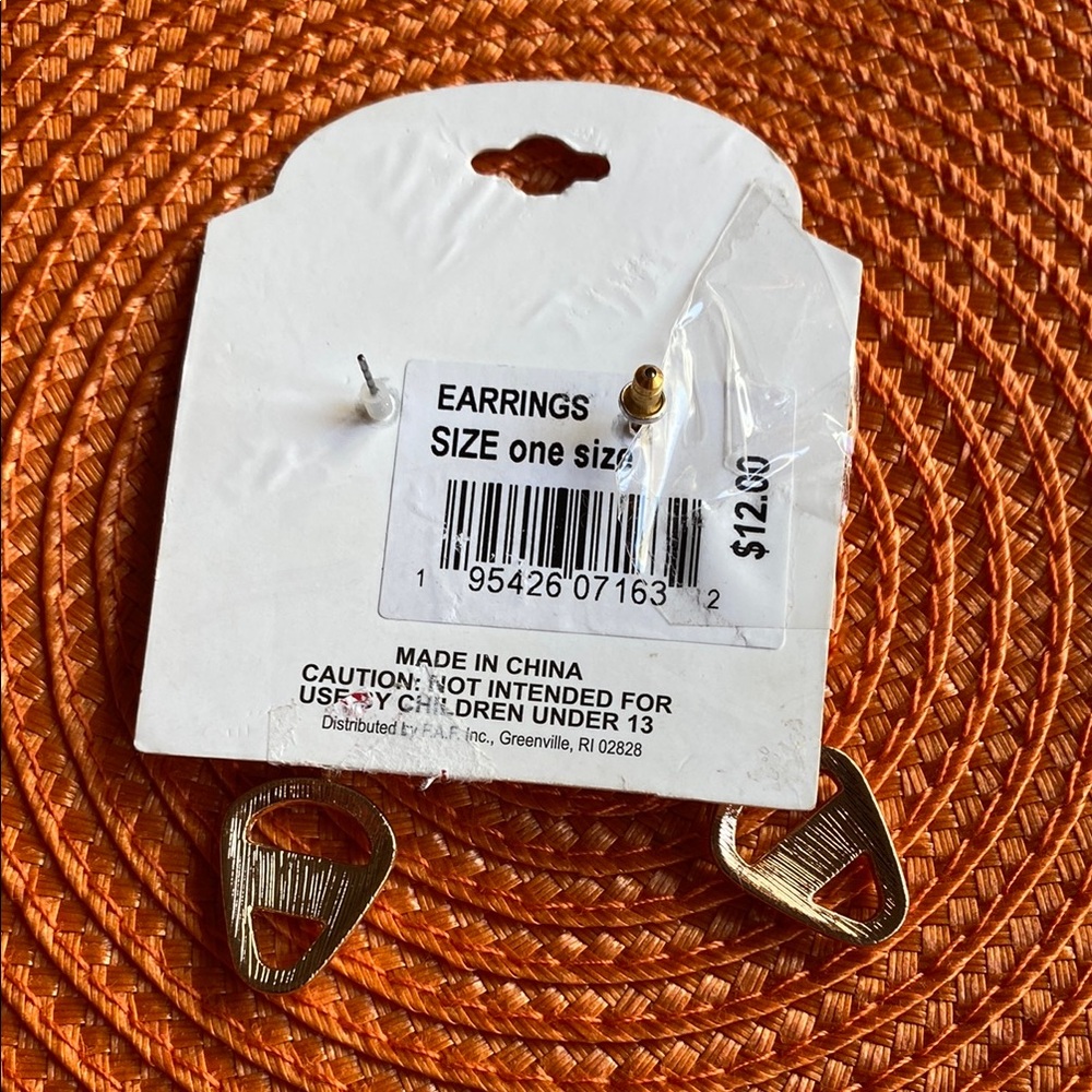 NWT Halloween Orange and Gold Candy Corn Earrings by Happy Halloween - Picture 3 of 5